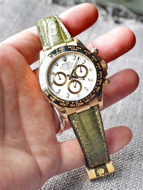 rolex daytona crocodile strap price|Rolex daytona straps.